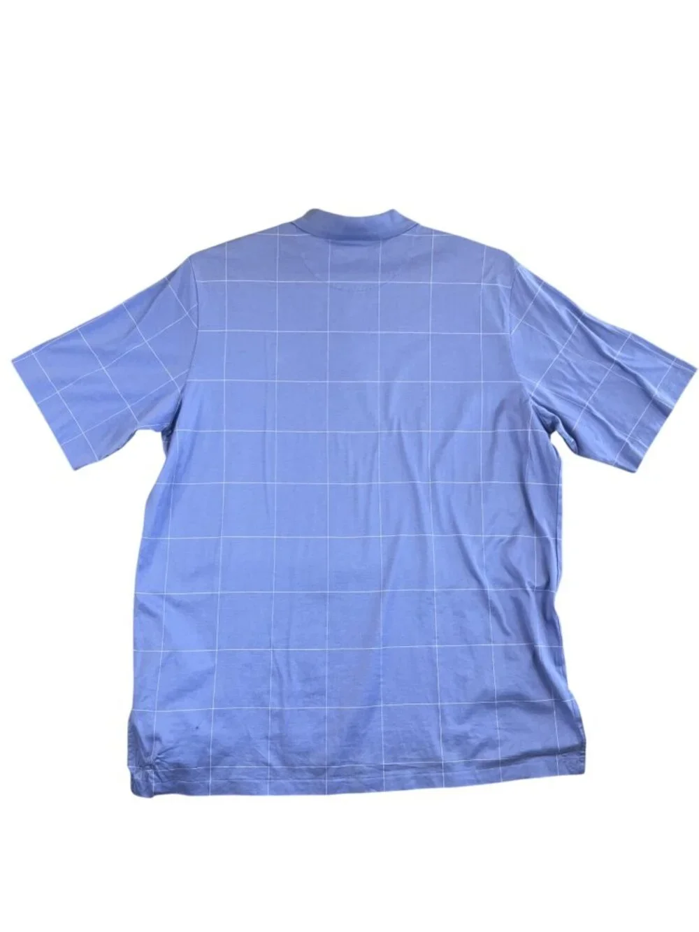 Polo Golf Ralph Lauren Mens XL Blue Windowpane Polo Shirt 100% Cotton